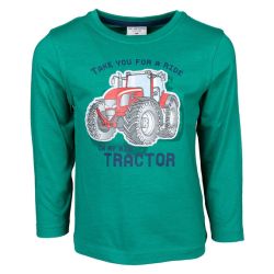 Salt and Pepper Detské tričko s dlhým rukávom (104/110, zelená/traktor)