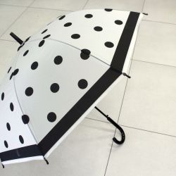 Vystreľovací dáždnik transparentný ART (POE 1318) - s bodkami (p. 99cm)