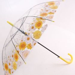 Vystreľovací dáždnik transparentný, ART:POE1315 'SEDMOKRÁSKA' - žltý (p. 98 cm)