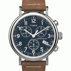 TIMEX Standard Chronograph 41mm Leather Strap Watch TW2T68900