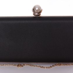 Dámska spoločenská kabelka s ozdobným gombíkom (6228) - čierna (22x12x14 cm)