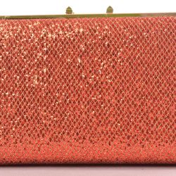 Dámska spoločenská kabelka trblietavá - červená (12x18 cm)