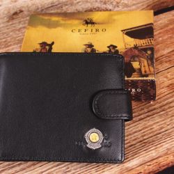 Pánska peňaženka CEFIRO-XH25-208B-1 - čierna (11,5x9,5cm)