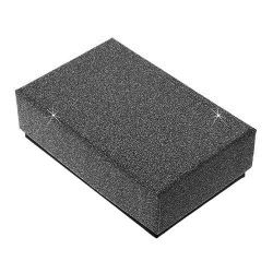Čierna darčeková krabička na set alebo náhrdelník - trblietavý povrch Y07.13
