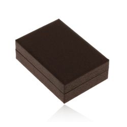 Darčeková krabička na náušnice, tmavohnedá imitácia dreva, jemné čierne zárezy Y16.04