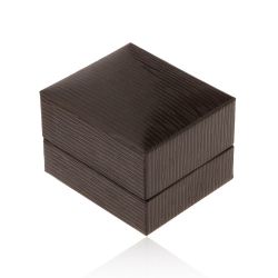 Darčeková krabička na náušnice, tmavohnedá koženka zdobená zárezmi Y56.04