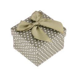 Darčeková krabička na prsteň alebo náušnice, zelený povrch, bodky, mašľa Y40.5