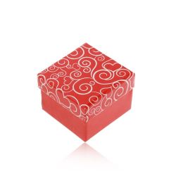 Darčeková krabička v červenom odtieni, biele srdiečkové ornamenty Y03.05