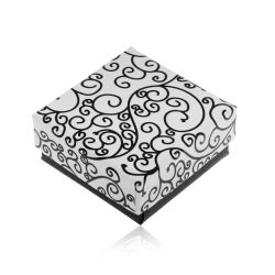 Darčeková krabička v čierno-bielom prevedení, potlač špirálovitých ornamentov U31.02