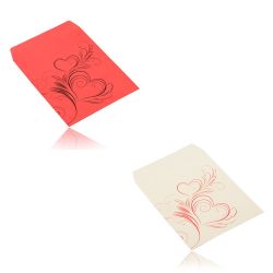 Darčeková obálka z matného papiera - motív srdiečkového ornamentu Y16.05/08 - Farba: Červená