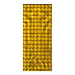 Lesklý celofánový sáčok na darček, zlatý odtieň, ligotavé štvorčeky TY21