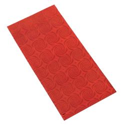 Lesklý darčekový sáčok z celofánu červenej farby s motívom špirálok GY30
