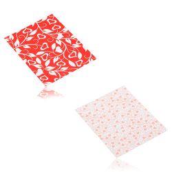 Matná darčeková obálka z papiera - zvlnený srdiečkový ornament Y50.14/Y51.16 - Farba: Červená