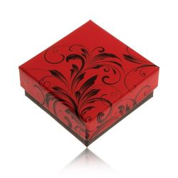 Nižšia červeno-čierna krabička na prsteň alebo náušnice, ornamenty Y27.4