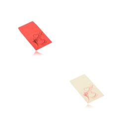 Papierová darčeková obálka menšieho formátu - motív srdiečkového ornamentu, 50 x 85 mm Y56.05/17 - Farba: Červená