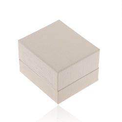 Smotanovo biela darčeková krabička na náušnice - ryhovaný povrch U31.09