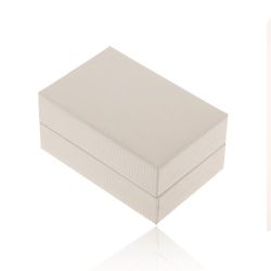Šperky Eshop - Biela darčeková krabička na prsteň alebo náušnice, ryhovaný povrch Y16.02