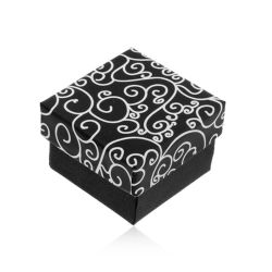 Šperky Eshop - Čierno-biela krabička na náušnice, prívesok alebo prsteň - točený vzor U29.18