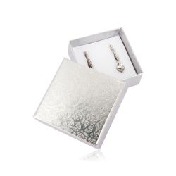 Šperky Eshop - Darčeková krabička na náušnice alebo prsteň - strieborná farba, ornamenty Y05.01