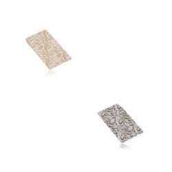 Šperky Eshop - Papierová darčeková obálka - motív zvlnených listov, 50 x 85 mm Y56.14/16 - Farba: Biela - olivová
