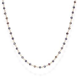 Amen Nežný pozlátený náhrdelník s fialovými kryštálmi Romance CLRVS45