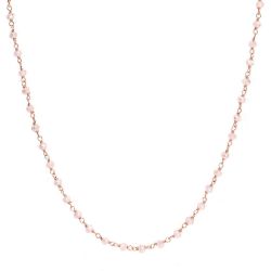 Amen Nežný pozlátený náhrdelník s ružovými kryštálmi Romance CLRR 90 cm