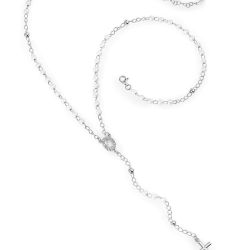 Amen Nežný strieborný náhrdelník s perlami Rosary CROBBZ-M4
