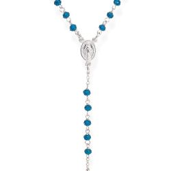 Amen Originálne strieborný náhrdelník s modrými kryštálmi Rosary CROBBL4