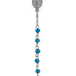 Amen Originálne strieborný náhrdelník s modrými kryštálmi Rosary CRONBL4