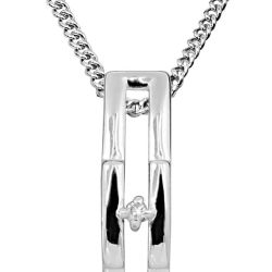Art Diamond Strieborný náhrdelník s diamantom DAGS802 / 50