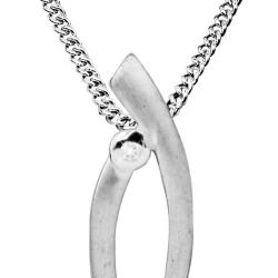 Art Diamond Strieborný náhrdelník s diamantom DAGS807 / 50