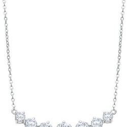 Lotus Silver Luxusný strieborný náhrdelník s čírymi kryštálmi Swarovski LP2013-1 / 1