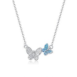 OLIVIE Strieborný motýlie náhrdelník 4312