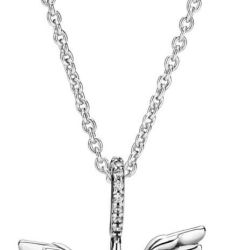 Pandora Strieborný náhrdelník Anjelské srdce 398505C01-45 (retiazka, prívesok)