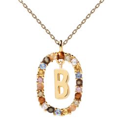 PDPAOLA Krásny pozlátený náhrdelník písmeno 'B' LETTERS CO01-261-U (retiazka, prívesok)