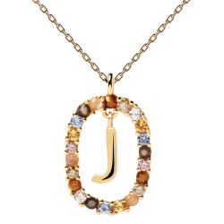 PDPAOLA Krásny pozlátený náhrdelník písmeno 'J' LETTERS CO01-269-U (retiazka, prívesok)