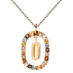 PDPAOLA Krásny pozlátený náhrdelník písmeno 'O' LETTERS CO01-274-U (retiazka, prívesok)