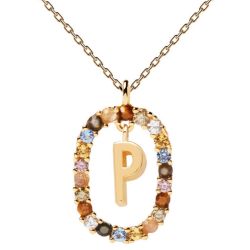 PDPAOLA Krásny pozlátený náhrdelník písmeno 'P' LETTERS CO01-275-U (retiazka, prívesok)