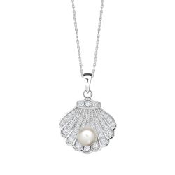 Preciosa Nádherný strieborný náhrdelník Birth of Venus s riečnou perlou a kubickou zirkóniou Preciosa 5349 00