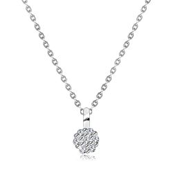 Šperky Eshop - Briliantový náhrdelník z bieleho 9K zlata - tenká retiazka, krúžok zdobený diamantmi S3BT509.41