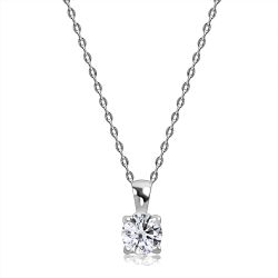 Šperky Eshop - Diamantový náhrdelník v bielom 375 zlate - briliant v hranatom kotlíku, jemná retiazka  S3BT509.11