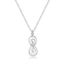 Šperky Eshop - Lesklý náhrdelník zo striebra 925 - dvojitá ležiaca osmička s hladkým povrchom R23.09