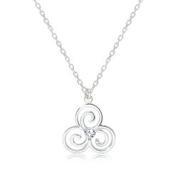 Šperky Eshop - Lesklý náhrdelník zo striebra 925 - keltský symbol Triskelion s čírym zirkónikom G19.15