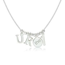 Šperky Eshop - Lesklý strieborný 925 náhrdelník - motív 'U R the 1', hladké drobné guličky A01.15