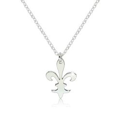 Šperky Eshop - Lesklý strieborný náhrdelník 925 - ozdobne vyrezávaný symbol 'Fleur de Lis' A08.04