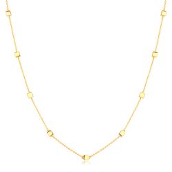 Šperky Eshop - Náhrdelník v 9K žltom zlate - jemná retiazka s lesklými kockami S3GG245.29