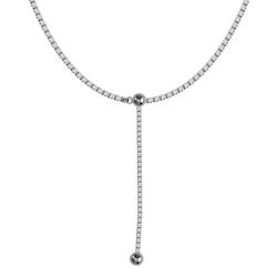 Šperky Eshop - Strieborný 925 náhrdelník, navliekací - husto spájané hranaté očká, lesklé guličky S35.15