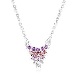 Šperky Eshop - Strieborný náhrdelník 925 - strapec hrozna na retiazke, zirkóny, farebný prechod R29.13
