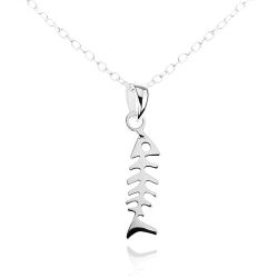 Strieborný náhrdelník 925, jemná retiazka, lesklá a plochá rybia kosť SP07.16