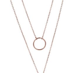Troli Dvojitý náhrdelník so štýlovými prívesky z ružovo pozlátenej ocele